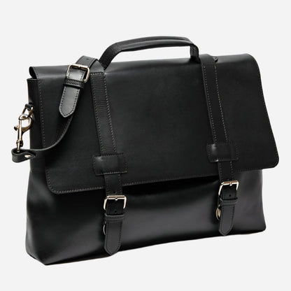 Urban Leather Messenger - Black Verified Leather