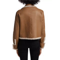 Aspen Brown Leather Shearling Zip Jacket