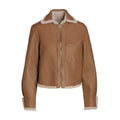 Aspen Brown Leather Shearling Zip Jacket