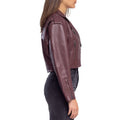 Maroon Leather Cropped Jacket